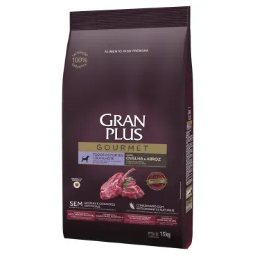 Racao GranPlus Gourmet Caes Filhotes Todos os Portes Ovelha e Arroz 15kg